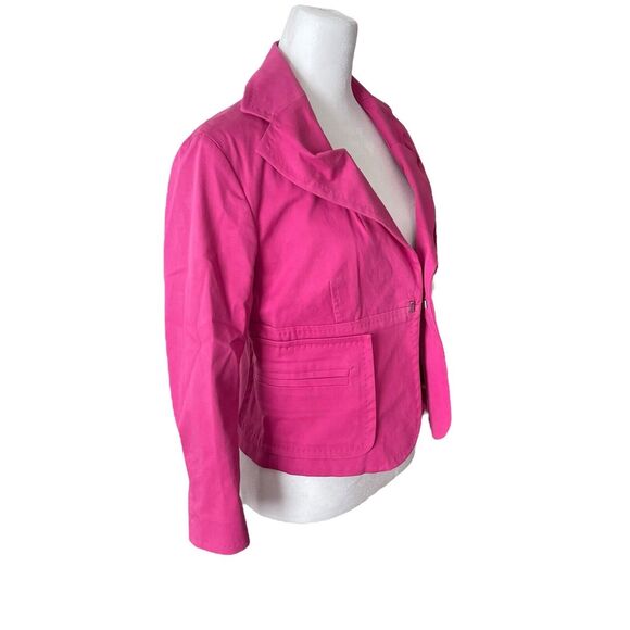 DSquared2 IT 44 US 8 Blazer Cotton Bright Pink 3/4 Sleeve Jacket Stitch - Picture 9 of 13